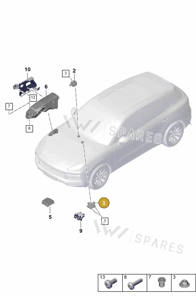 9Y0907159AN — Porsche Cayenne (2017-2023) diagram p51911030, position 1