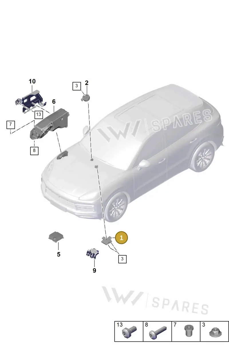 9Y0907159AR — Porsche Cayenne (2017-2023) diagram p51911030, position 1