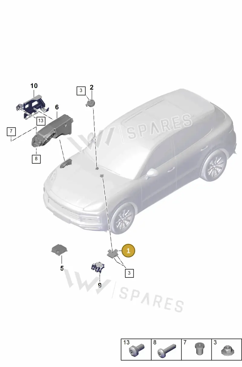 9Y0907159AT — Porsche Cayenne (2017-2023) diagram p51911030, position 1