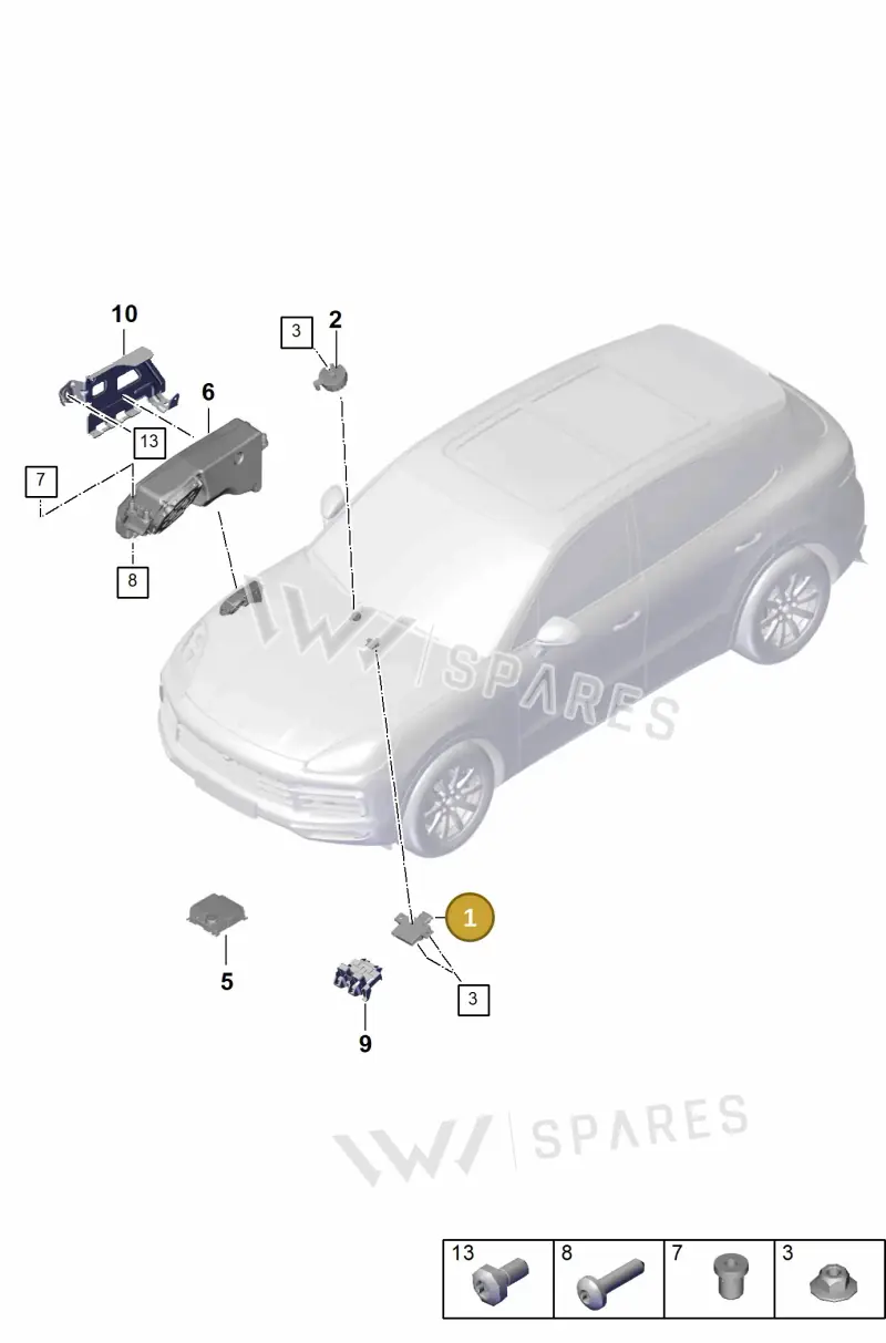 9Y0907159BB — Porsche Cayenne (2017-2023) diagram p51911030, position 1