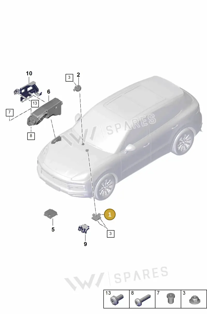 9Y0907159BE — Porsche Cayenne (2017-2023) diagram p51911030, position 1