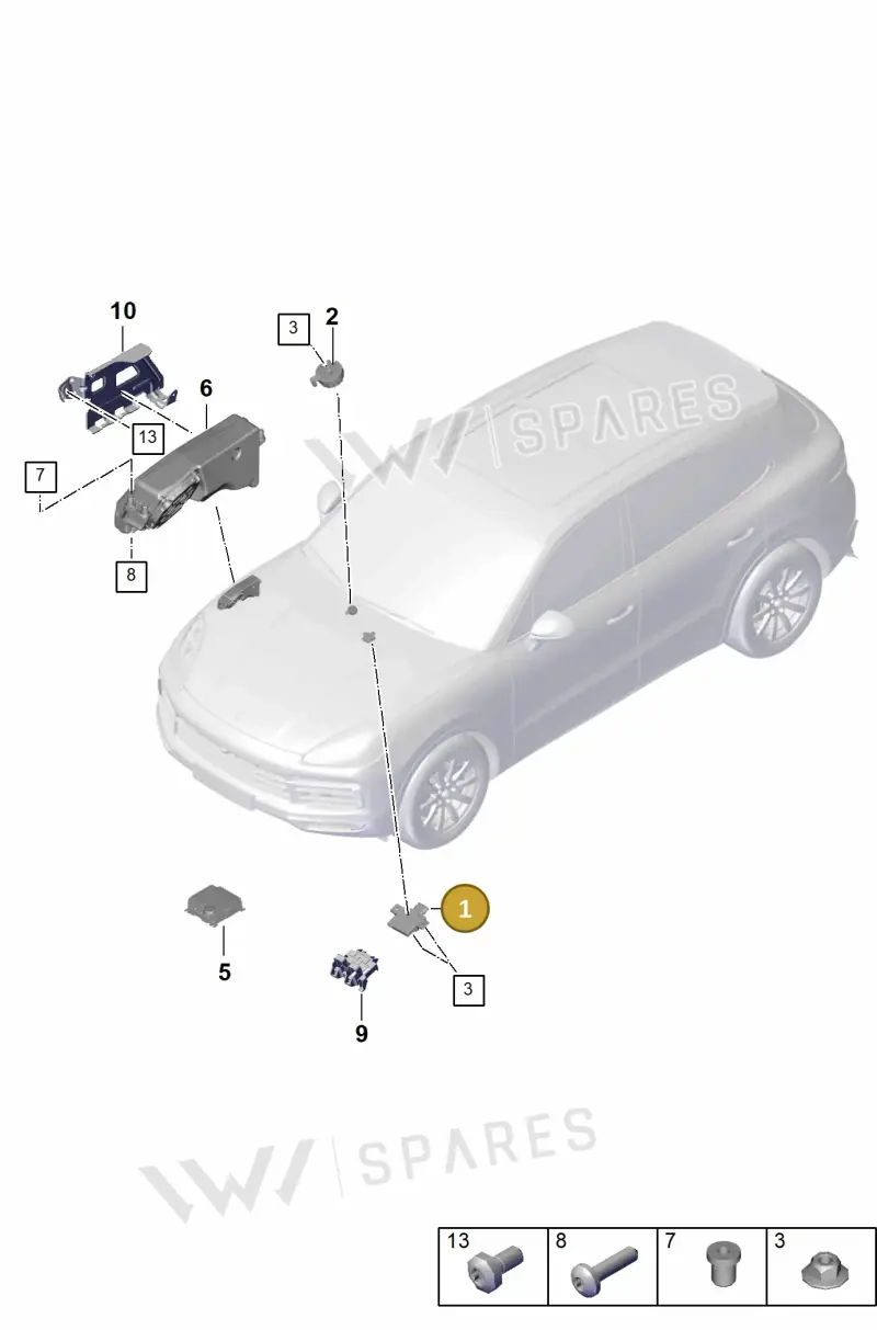9Y0907159BG — Porsche Cayenne (2017-2023) diagram p51911030, position 1