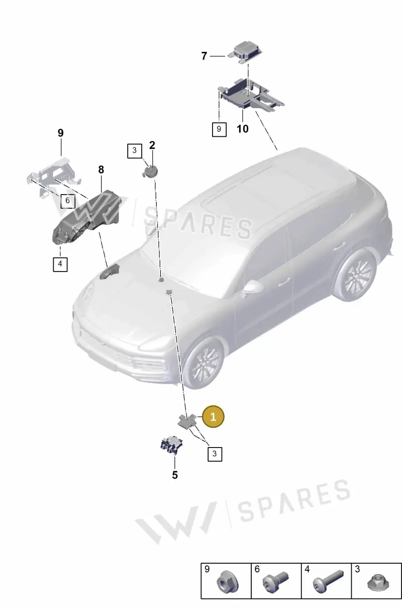 9Y0907159BT — Porsche Cayenne Coupe (2023-2023) diagram p60901600, position 1