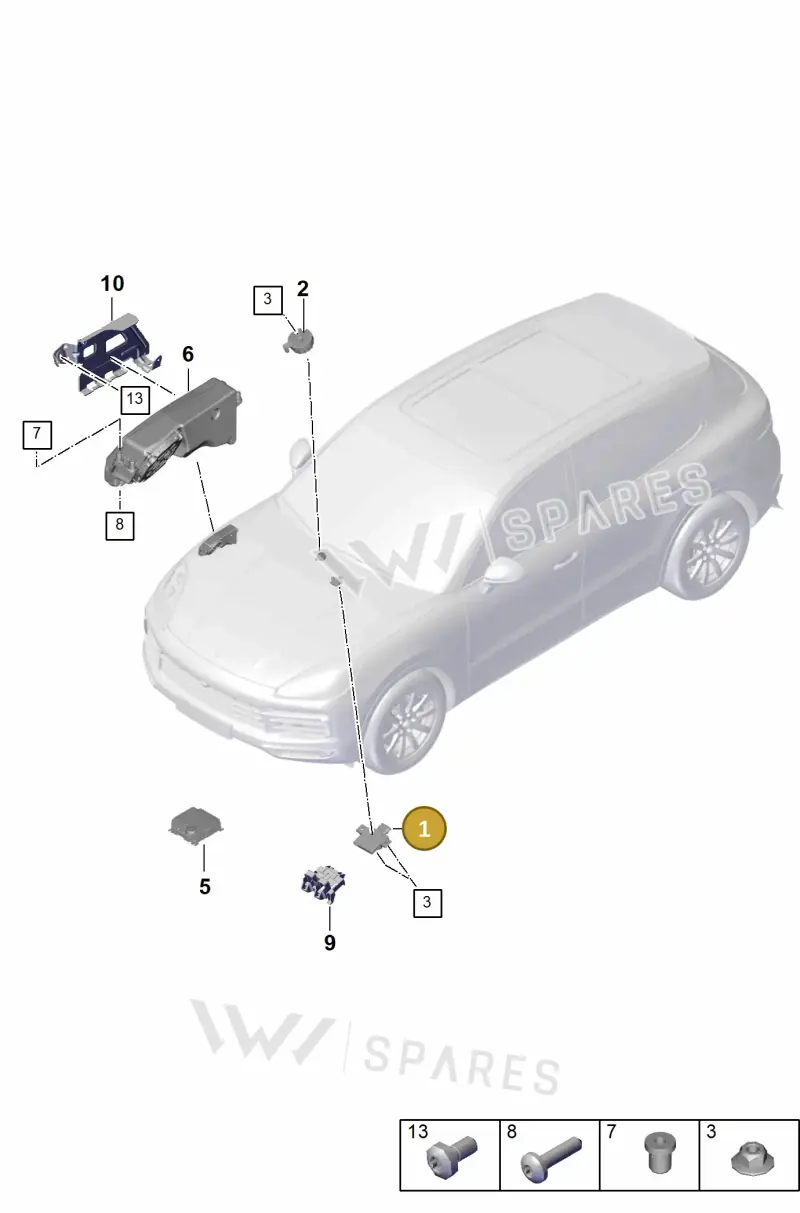 9Y0907159F — Porsche Cayenne (2017-2023) diagram p51911030, position 1