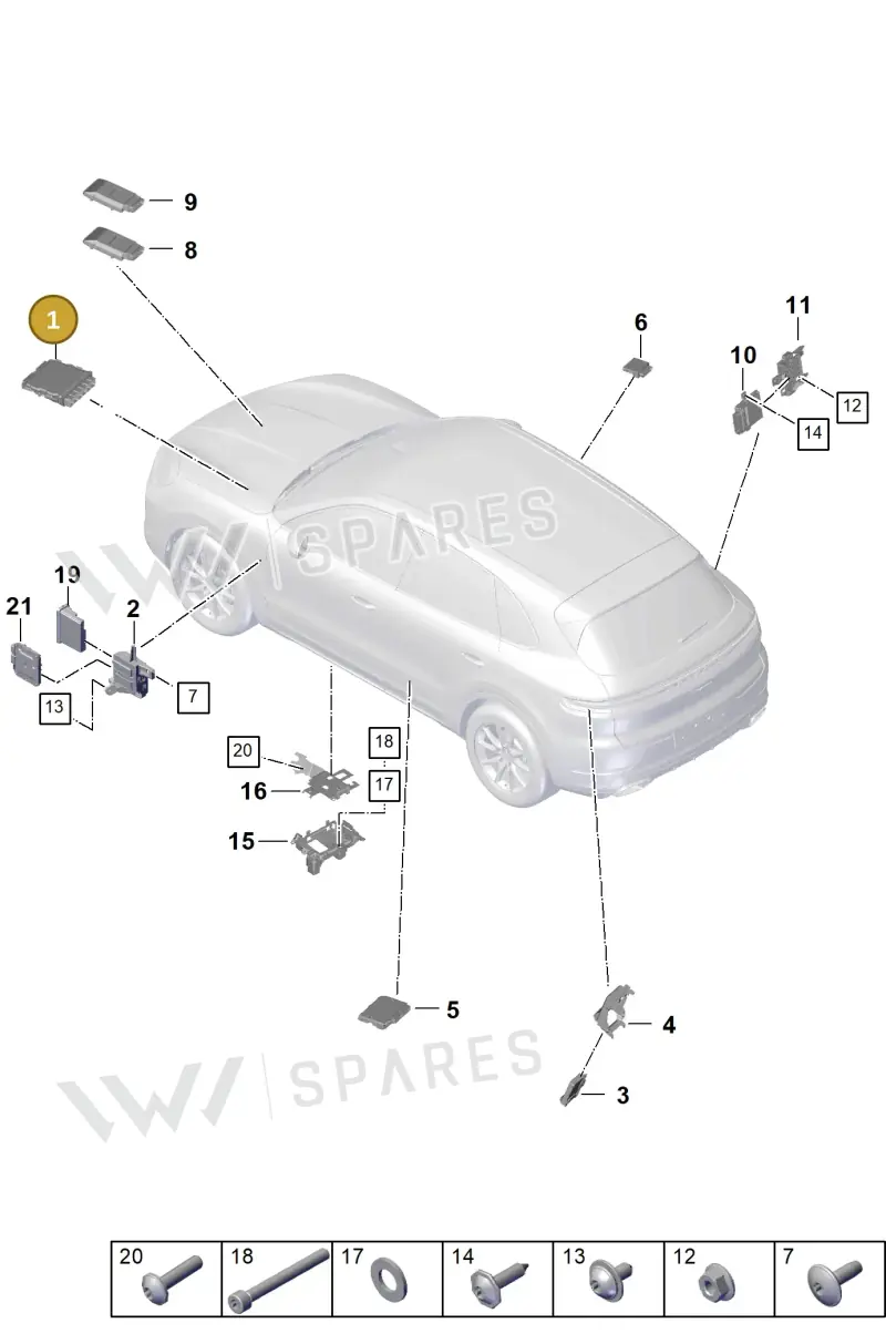 9Y0907309C — Porsche Cayenne Coupe (2023-2023) diagram p60901000, position 1