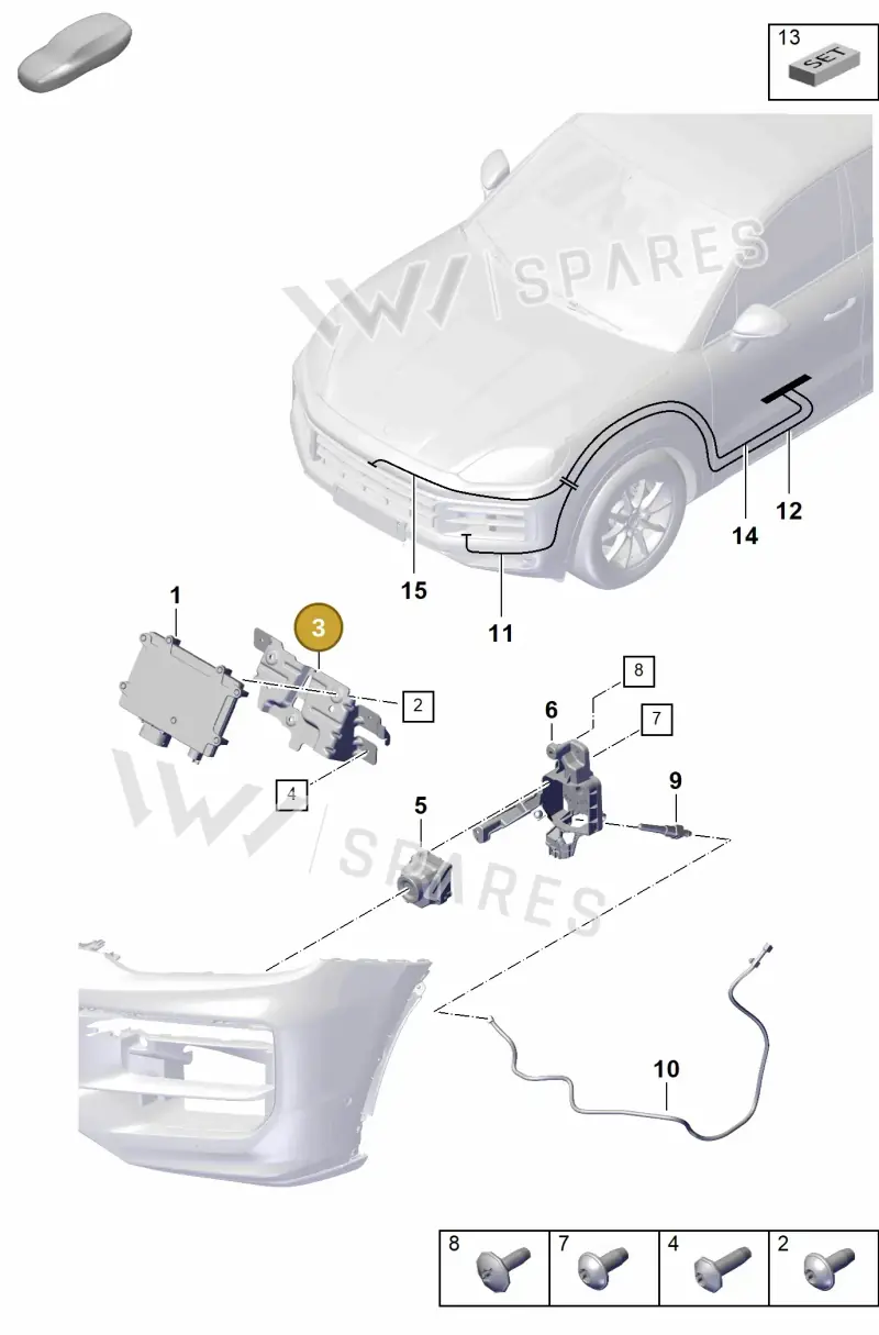 9Y0907390 — Porsche Cayenne Hybrid Coupe (2023-) diagram p60915200, position 3