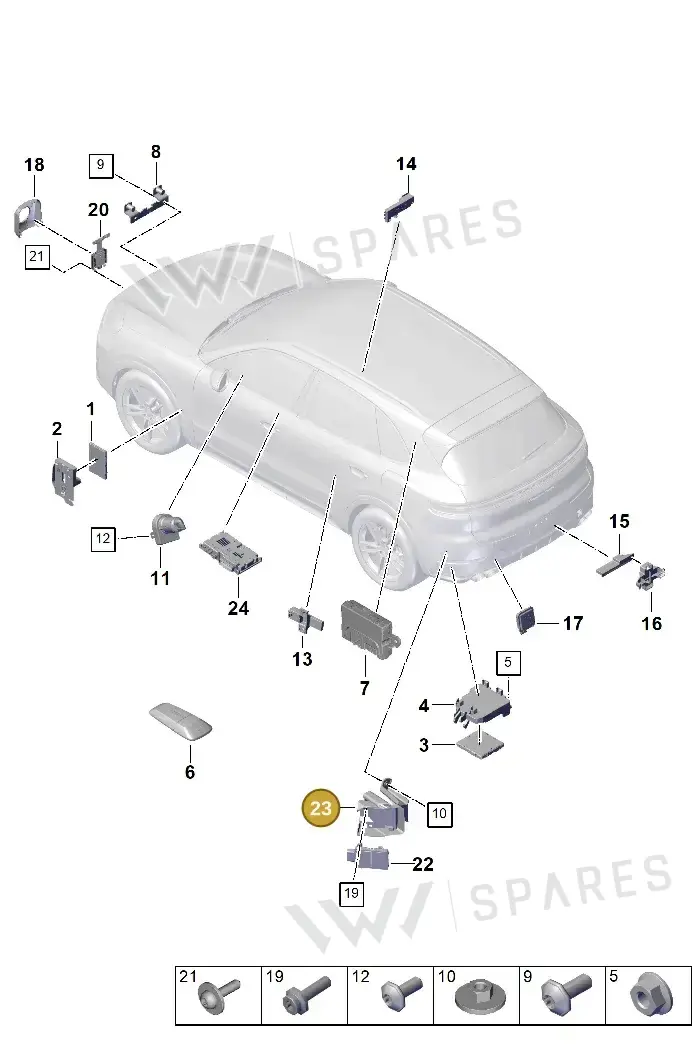 9Y0907510C — Porsche Cayenne Coupe (2023-2023) diagram p60901300, position 23