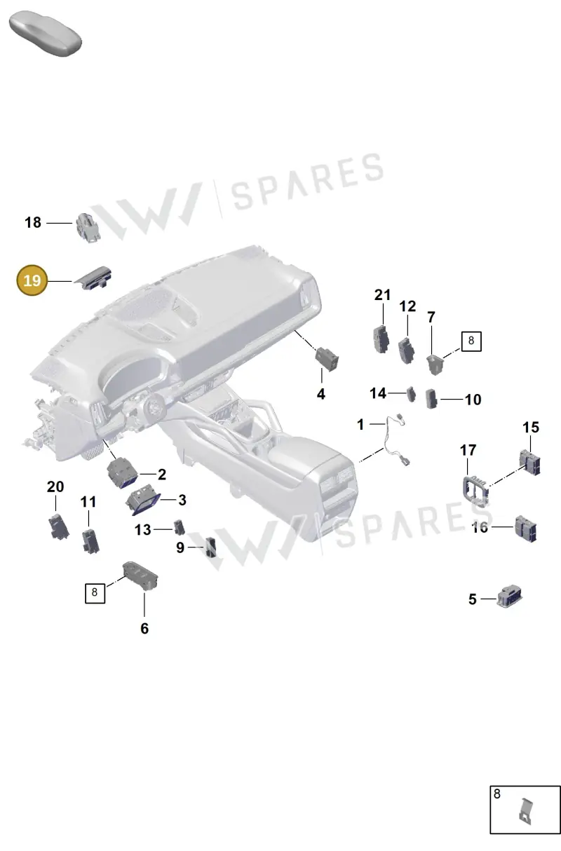 9Y0907539B — Porsche Cayenne Coupe (2023-2023) diagram p60905400, position 19