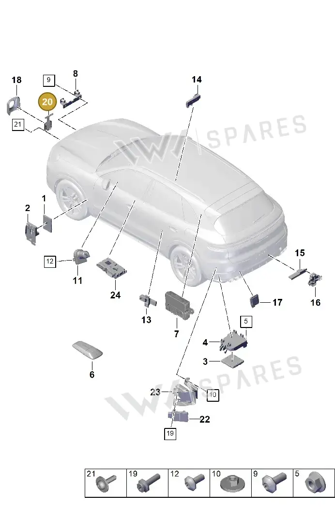 9Y0907561M — Porsche Cayenne Coupe (2023-2023) diagram p60901300, position 20