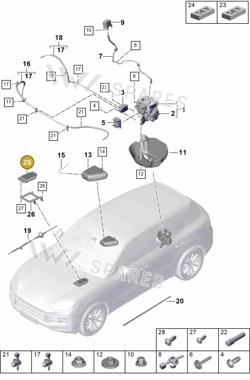 9Y0907727R — Porsche Cayenne Coupe (2023-2023) diagram p60504000, position 25