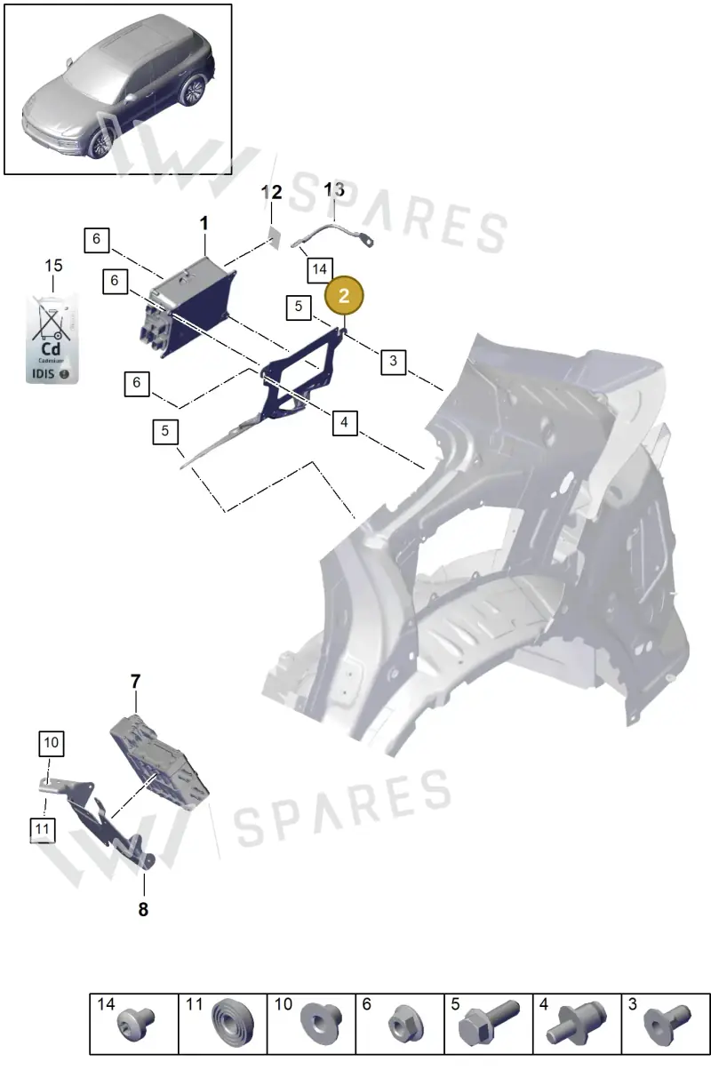 9Y0907908 — Porsche Cayenne (2017-2023) diagram p51901140, position 2