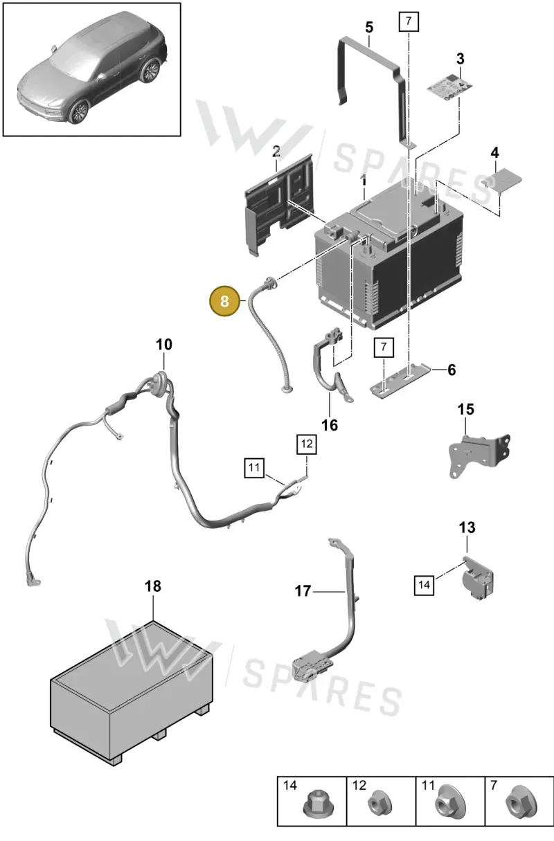 9Y0915500 — Porsche Cayenne (2017-2023) diagram p51902010, position 8