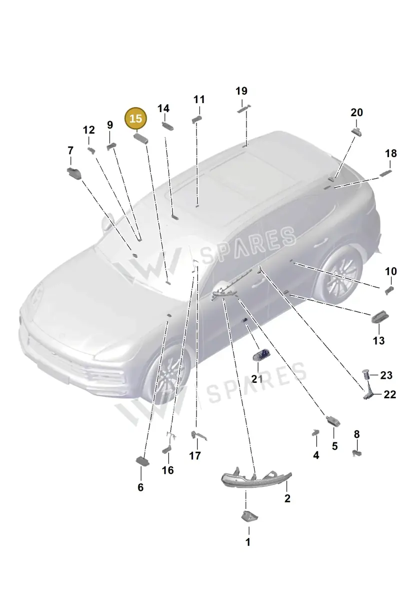 9Y0919234A1QB — Porsche Cayenne (2017-2023) diagram p51903005, position 15