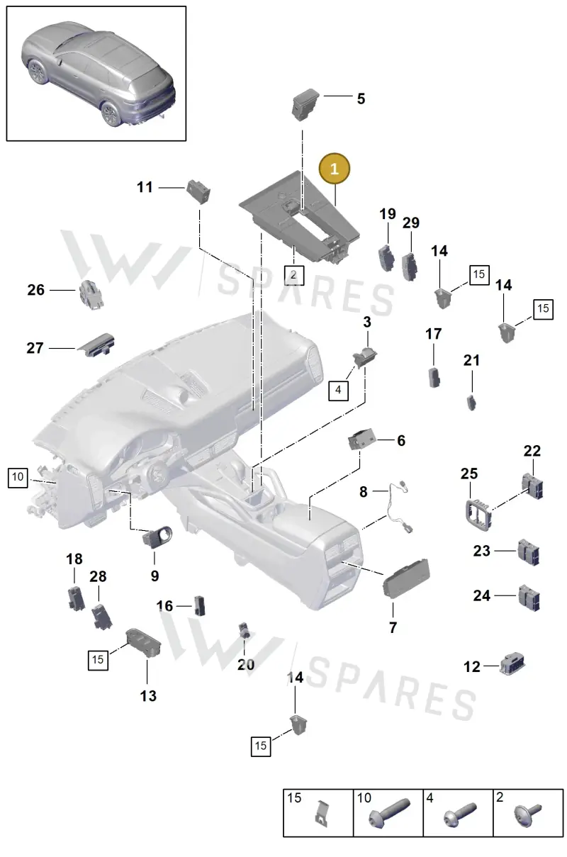 9Y0919610NOV3 — Porsche Cayenne (2017-2023) diagram p51903010, position 1
