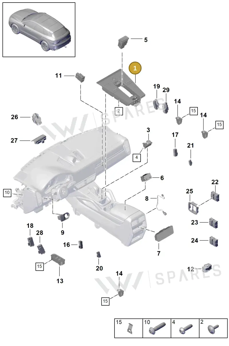 9Y0919610POV3 — Porsche Cayenne (2017-2023) diagram p51903010, position 1