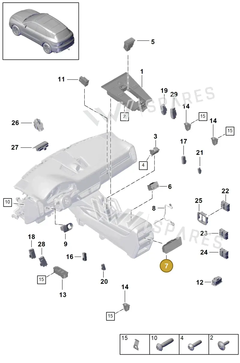 9Y0919709BOV3 — Porsche Cayenne (2017-2023) diagram p51903010, position 7