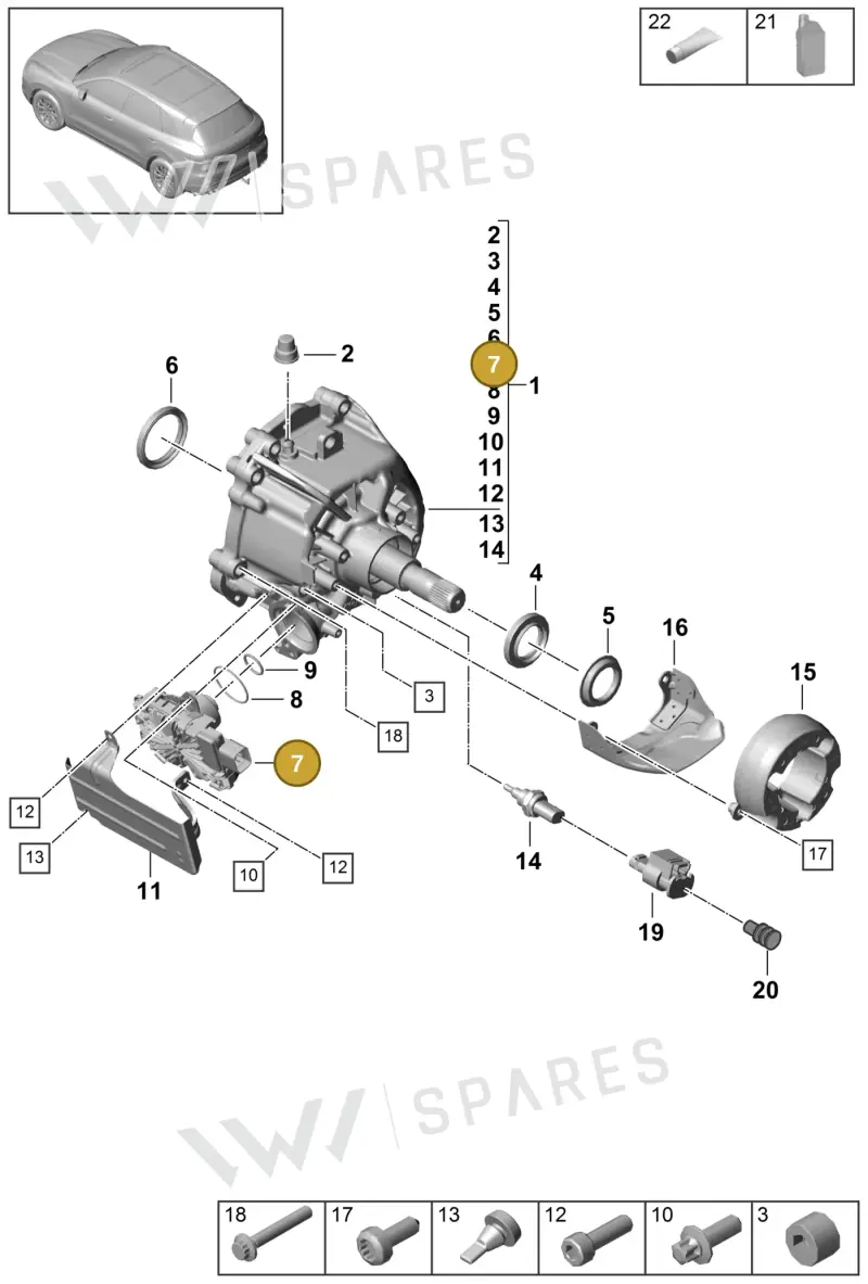 9Y0927755AC — Porsche Cayenne (2017-2023) diagram p51305000, position 7