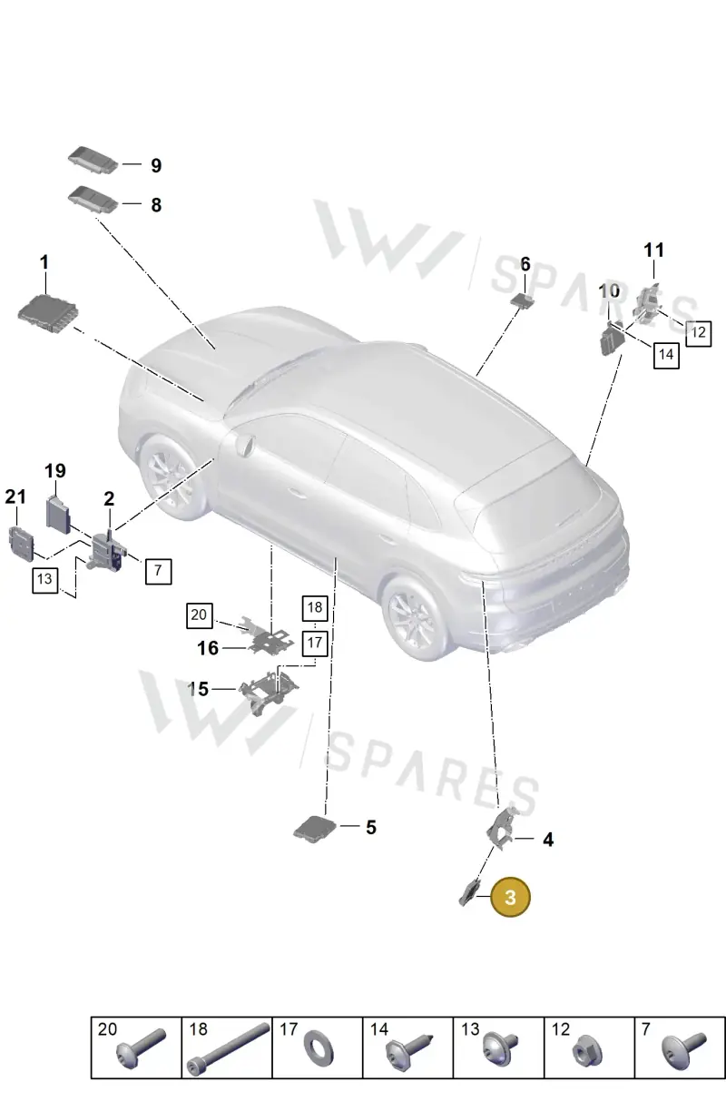 9Y0927771AF — Porsche Cayenne Coupe (2023-2023) diagram p60901000, position 3