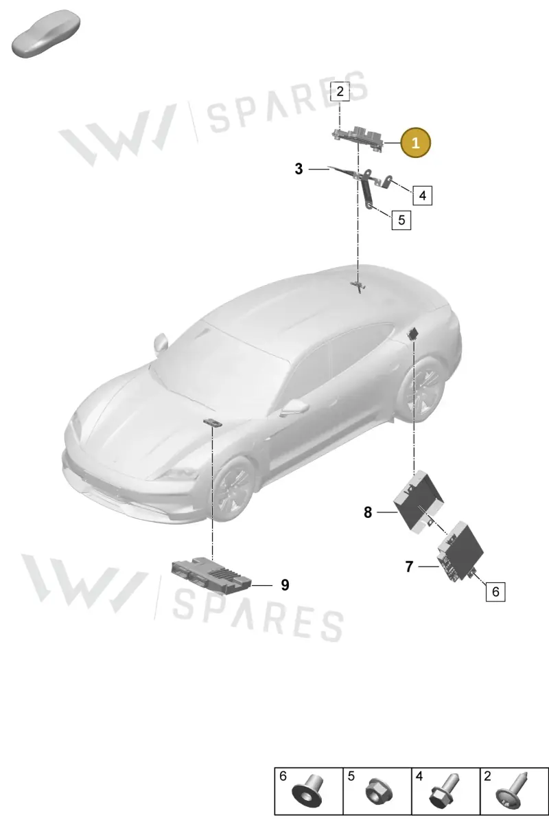 9Y0927771AG — Porsche Taycan Sport Turismo (2023-2025) diagram p64901000, position 1