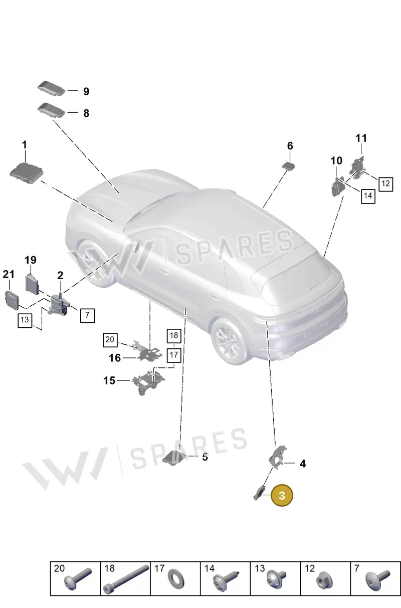 9Y0927771AG — Porsche Cayenne Coupe (2023-2023) diagram p60901000, position 3