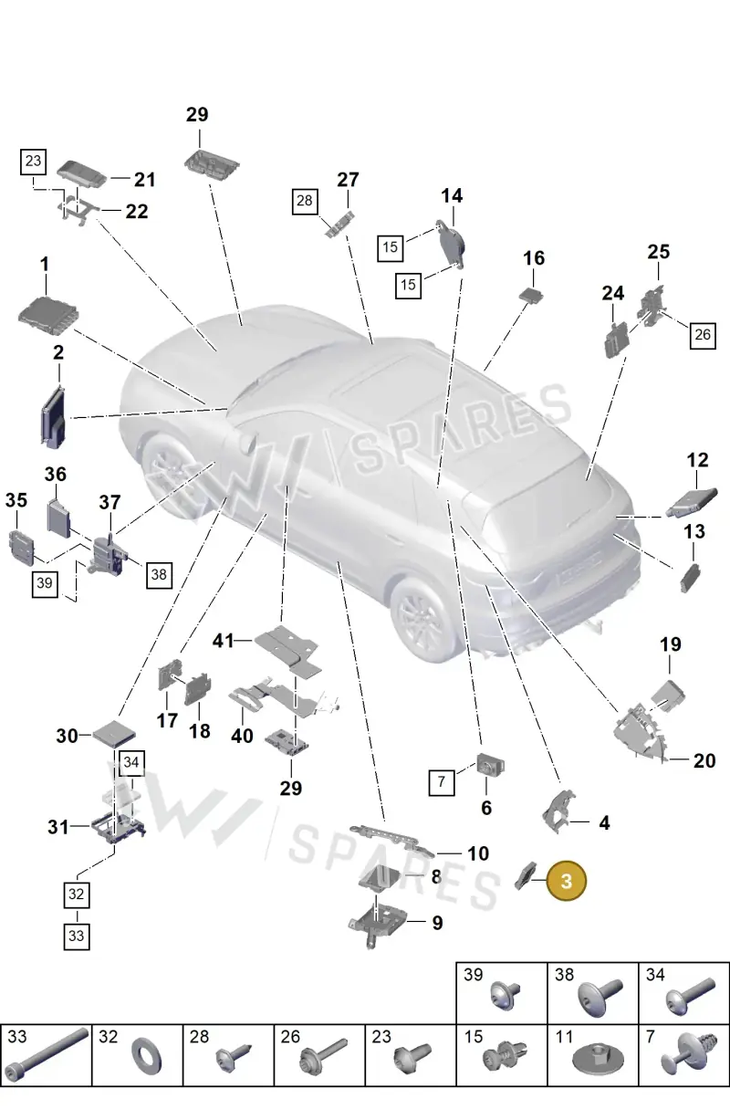 9Y0927771J — Porsche Cayenne (2017-2023) diagram p51901003, position 3