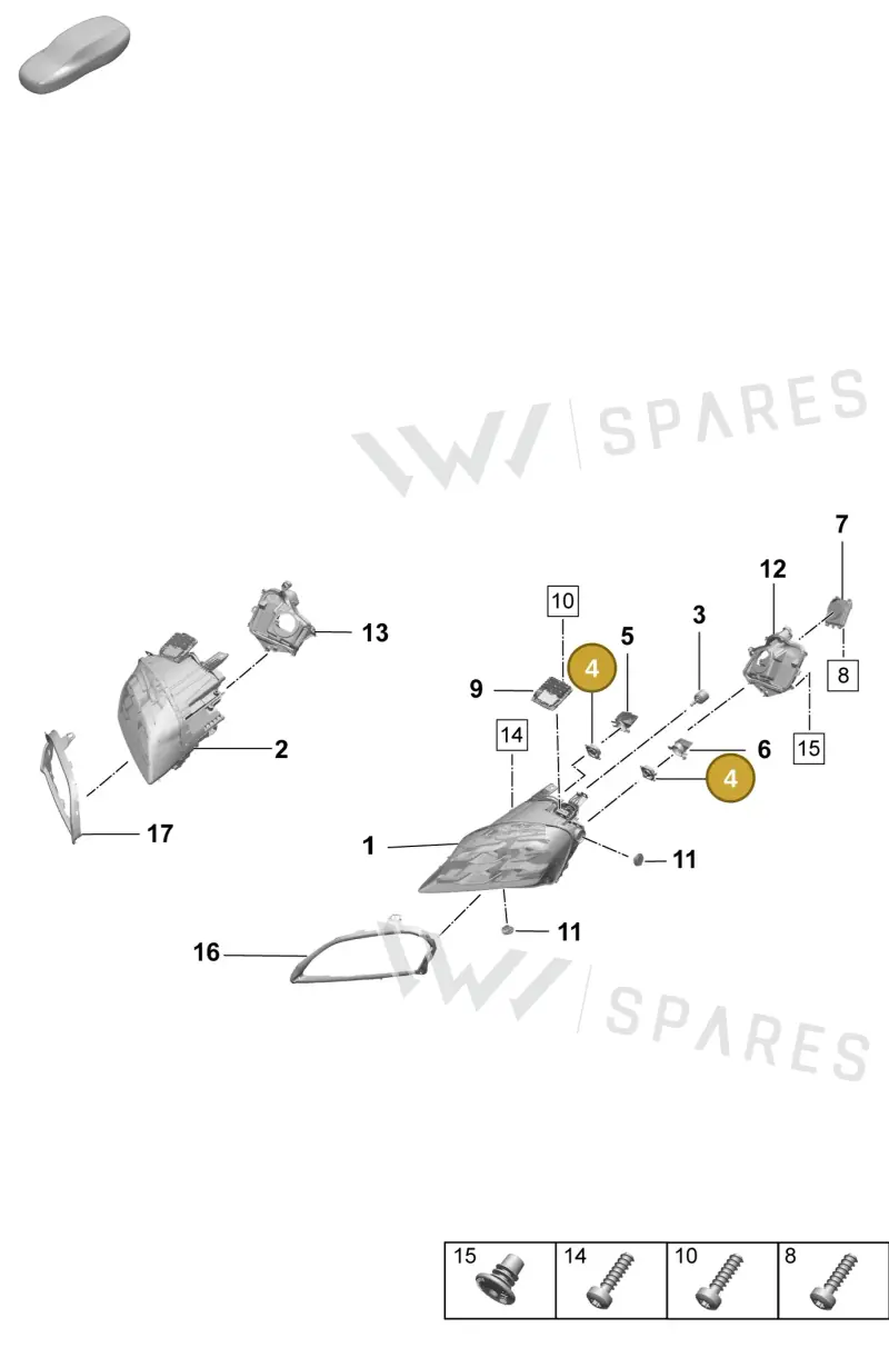9Y0941052B — Porsche Taycan Sport Turismo (2023-2025) diagram p64908100, position 4