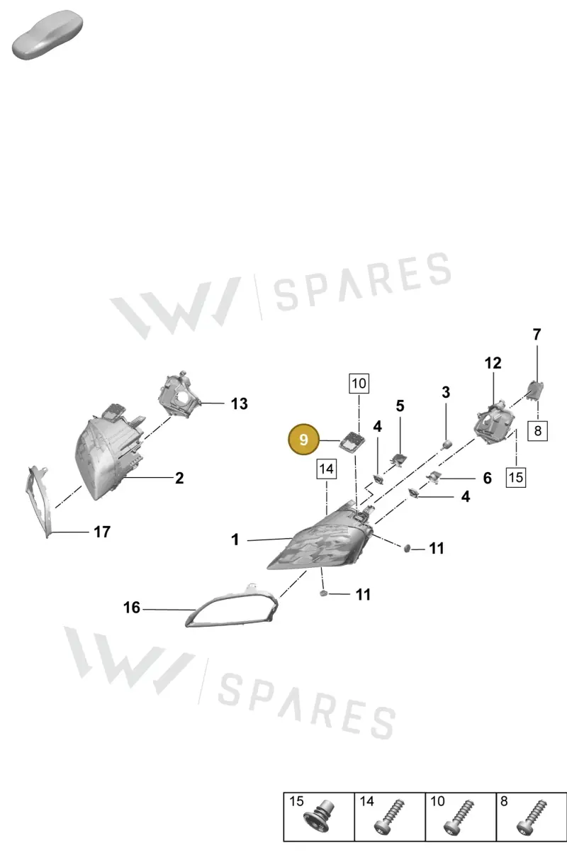 9Y0941591AA — Porsche Taycan Sport Turismo (2023-2025) diagram p64908100, position 9