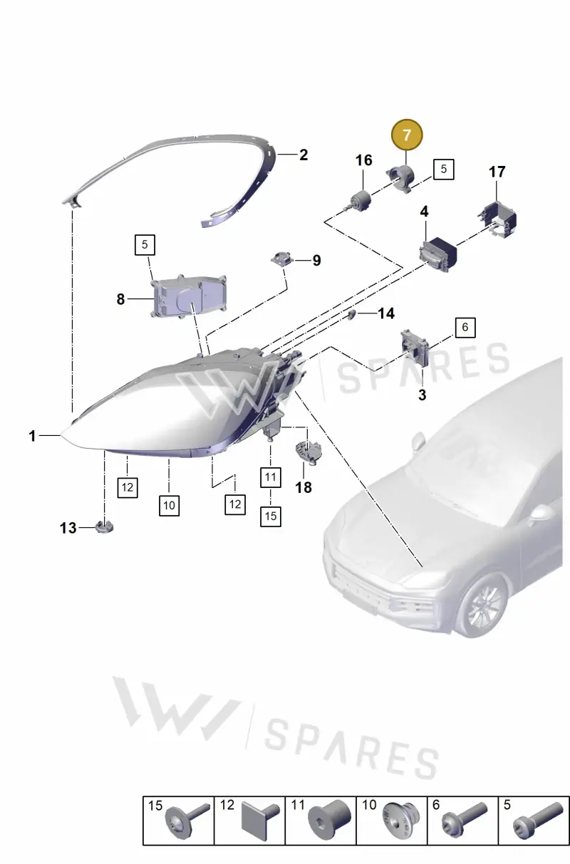 9Y0941611 — Porsche Cayenne Coupe (2023-2023) diagram p60908000, position 7