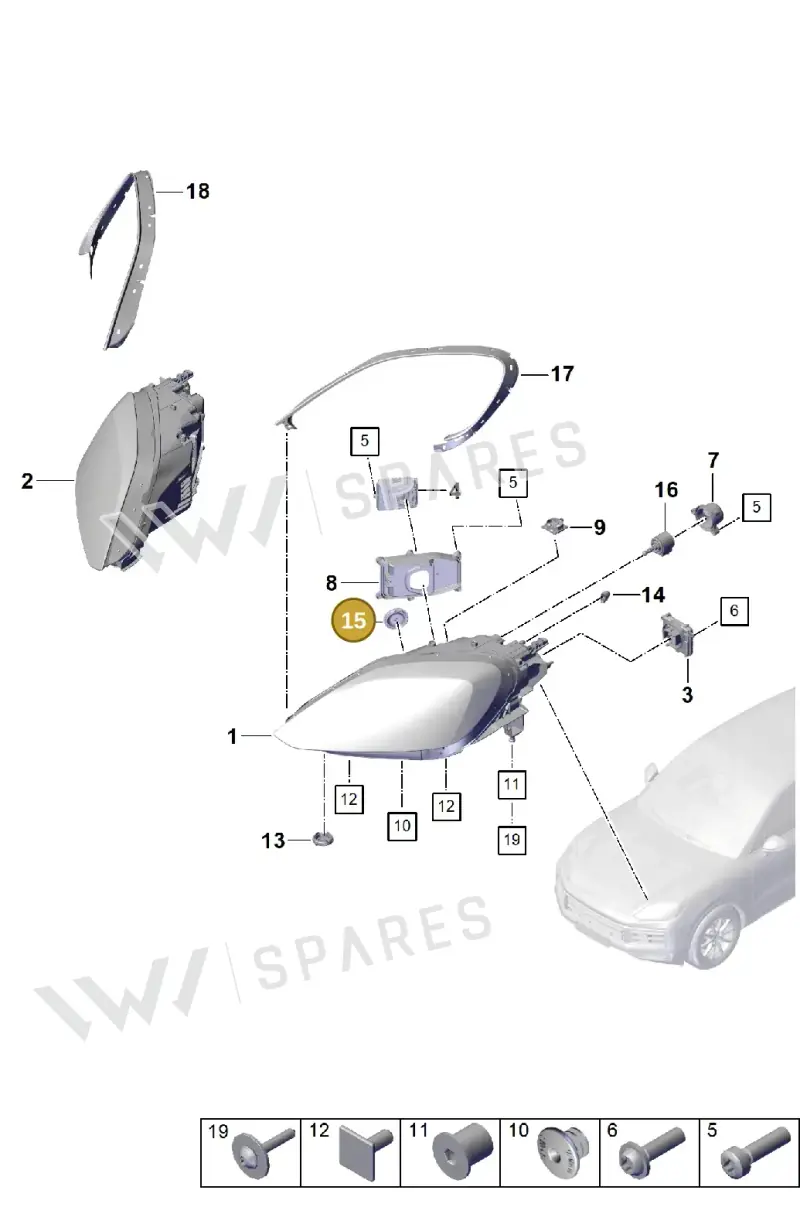 9Y0941627Y — Porsche Cayenne Coupe (2023-2023) diagram p60908100, position 15
