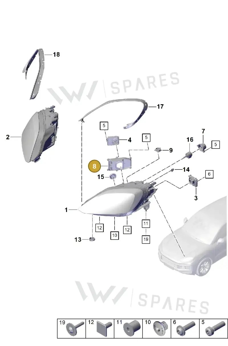 9Y0941628A — Porsche Cayenne Coupe (2023-2023) diagram p60908100, position 8