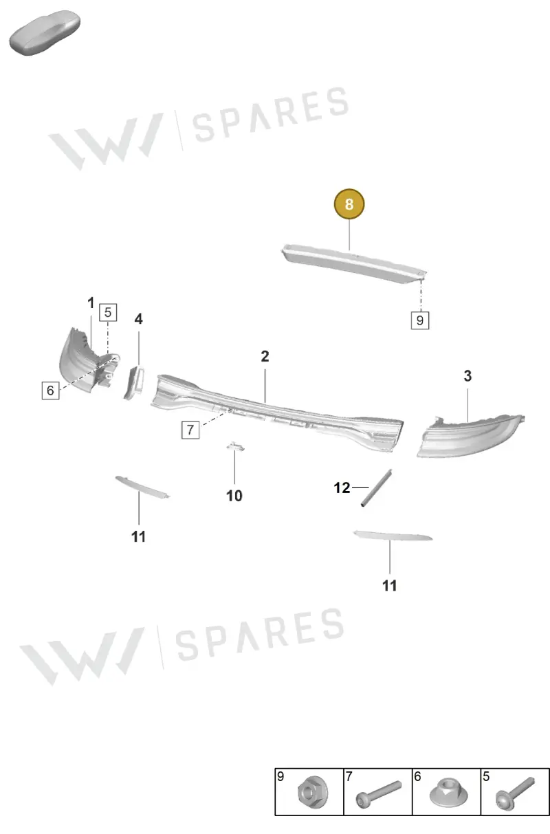 9Y0945097C — Porsche Panamera (2020-2023) diagram p58905005, position 8