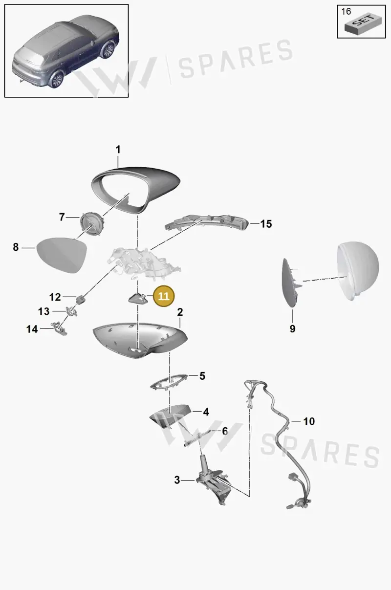 9Y0945294 — Porsche Cayenne Diesel V6 (2017-2023) diagram p51809050, position 11