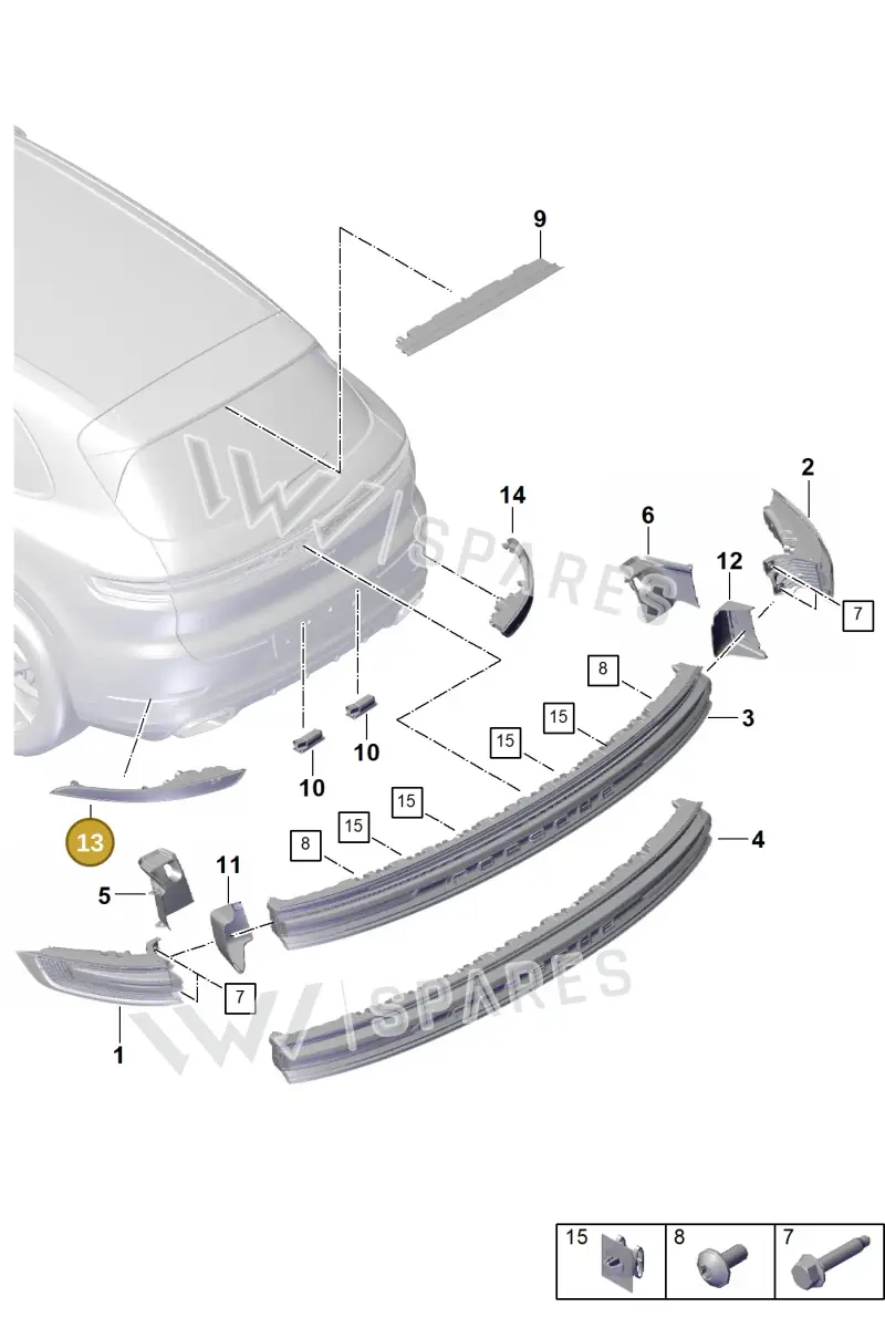 9Y0945725A — Porsche Cayenne Coupe (2023-2023) diagram p60908400, position 13