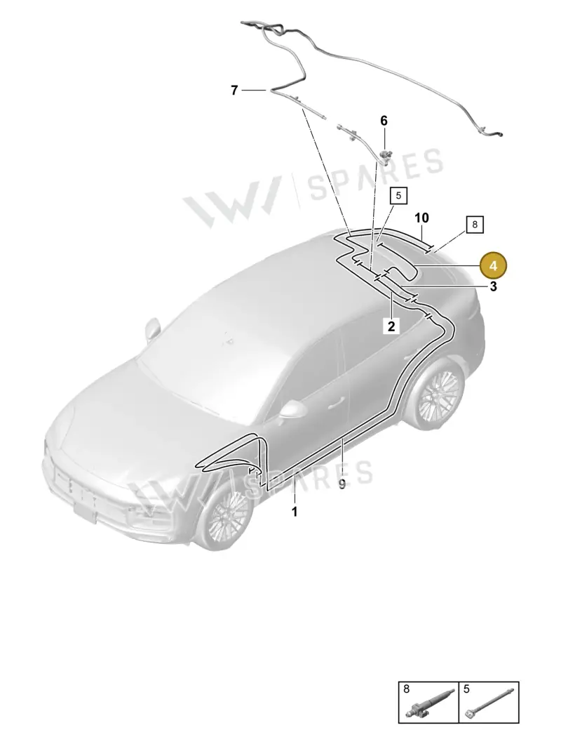 9Y0955744J — Porsche Cayenne (2017-2023) diagram p51904011, position 4
