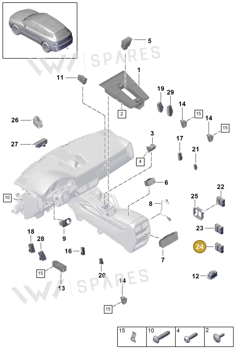 9Y0959511B6N3 — Porsche Cayenne (2017-2023) diagram p51903010, position 24