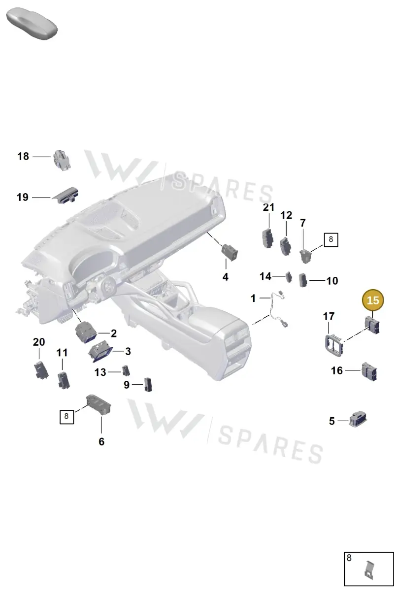 9Y0959511F6N3 — Porsche Cayenne Coupe (2023-2023) diagram p60905400, position 15