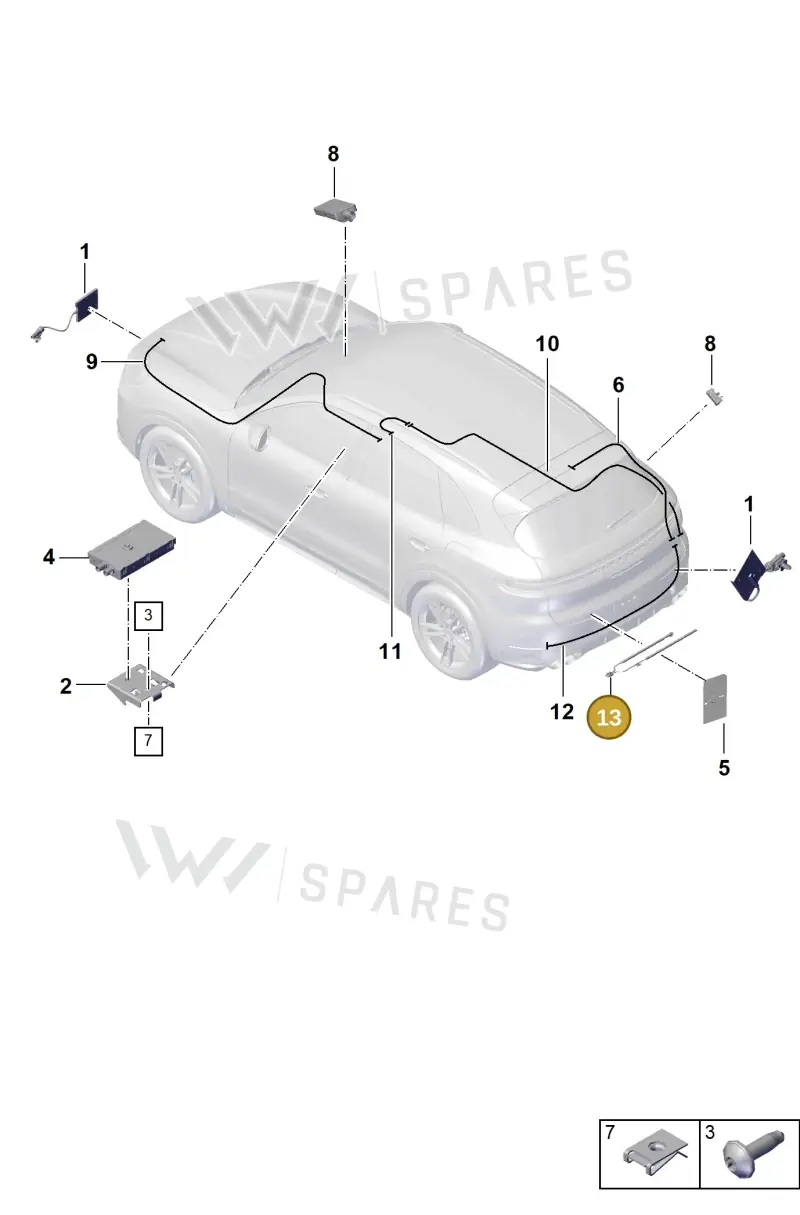 9Y0962253 — Porsche Cayenne Coupe (2023-2023) diagram p60911300, position 13