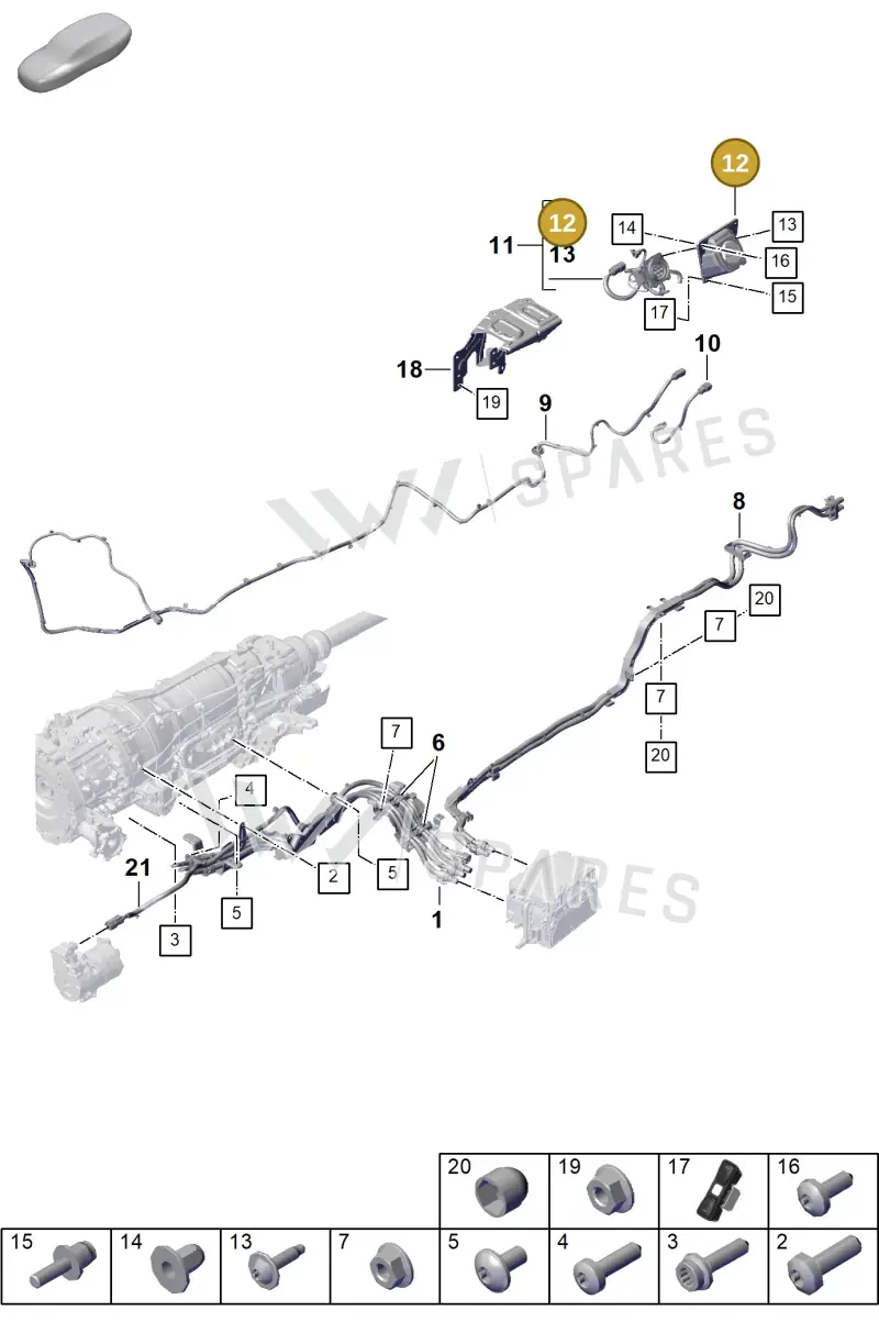 9Y0971280 — Porsche Cayenne Coupe (2023-2023) diagram p60904000, position 12