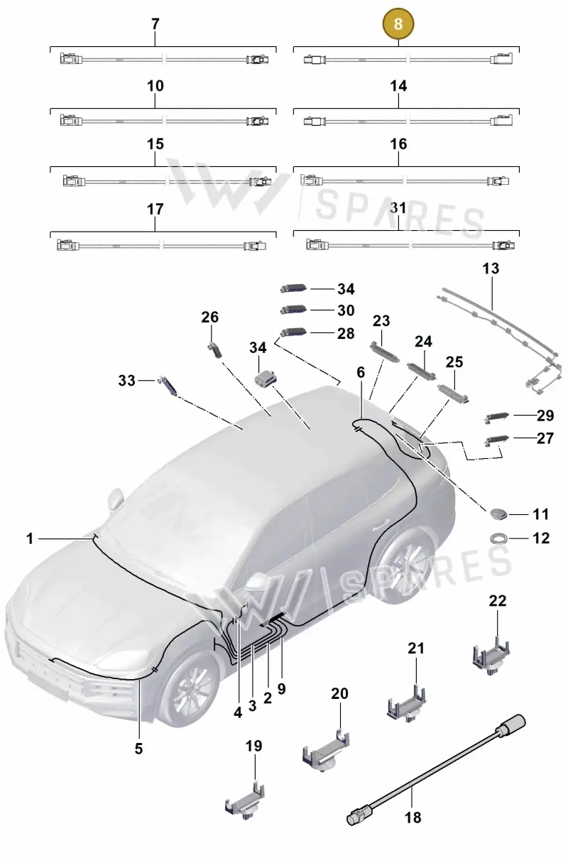 9Y0971327S — Porsche Cayenne Coupe (2023-2023) diagram p60912100, position 8