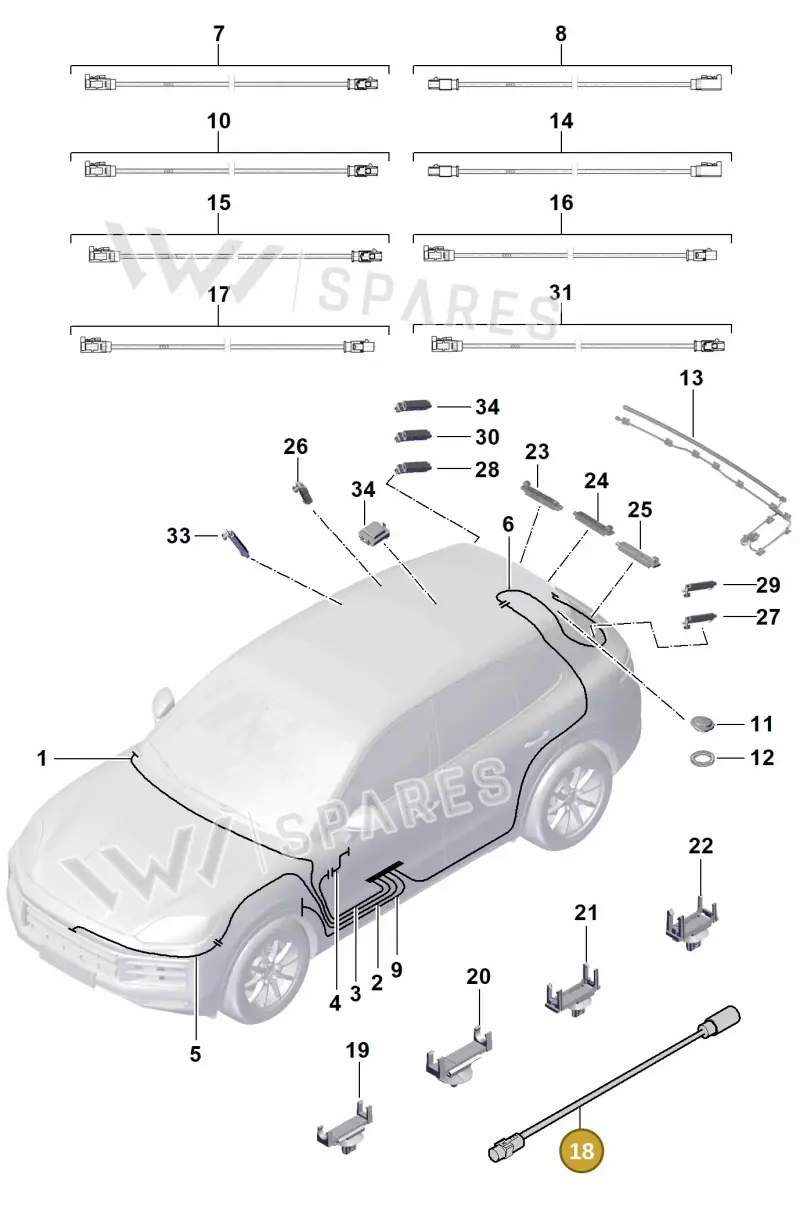 9Y0979900K — Porsche Cayenne Coupe (2023-2023) diagram p60912100, position 18