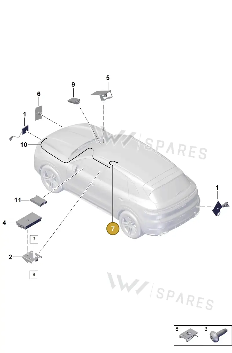 9Y1035550J — Porsche Cayenne Coupe (2023-2023) diagram p60911200, position 7
