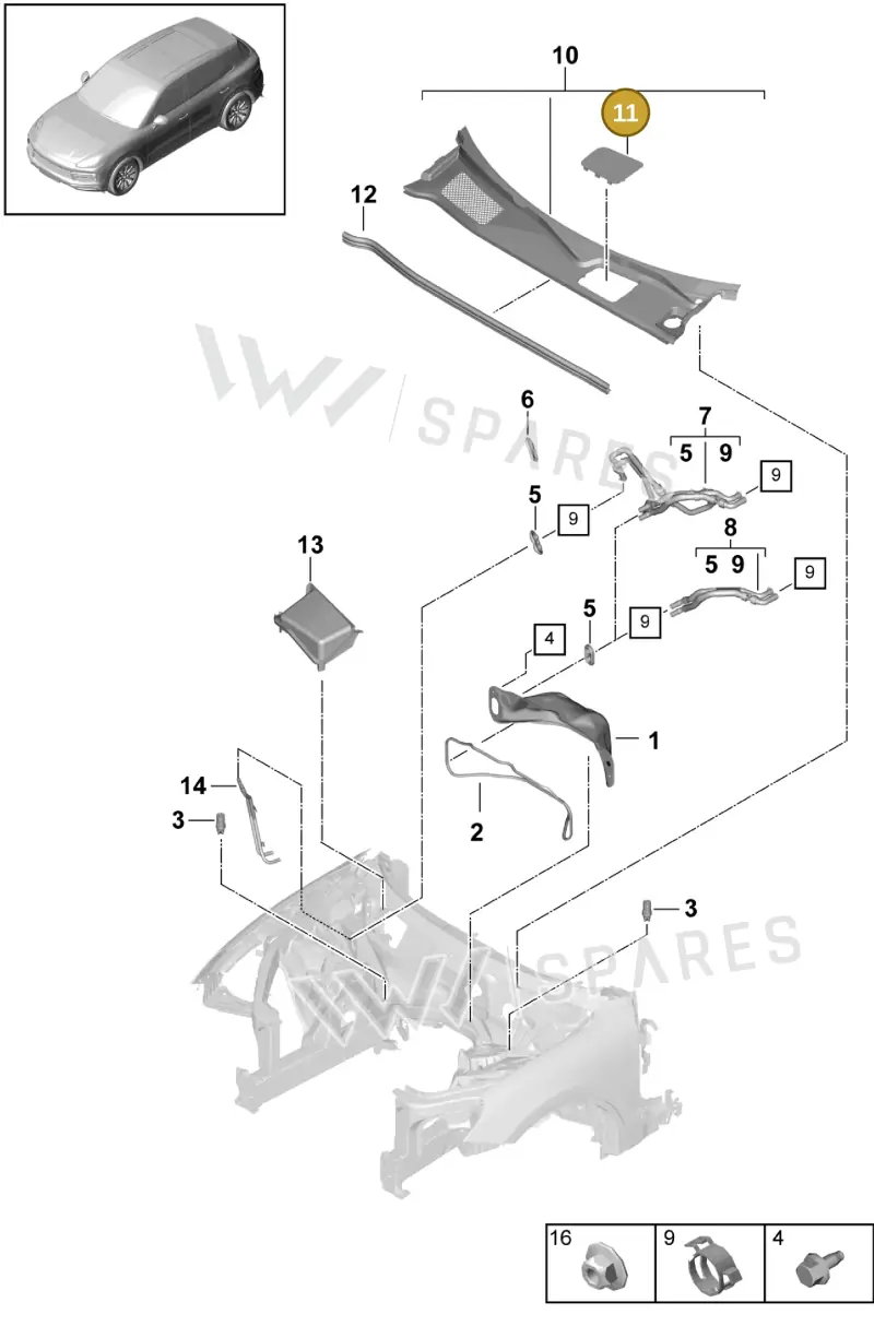 9Y18194471E0 — Porsche Cayenne (2017-2023) diagram p51813000, position 11