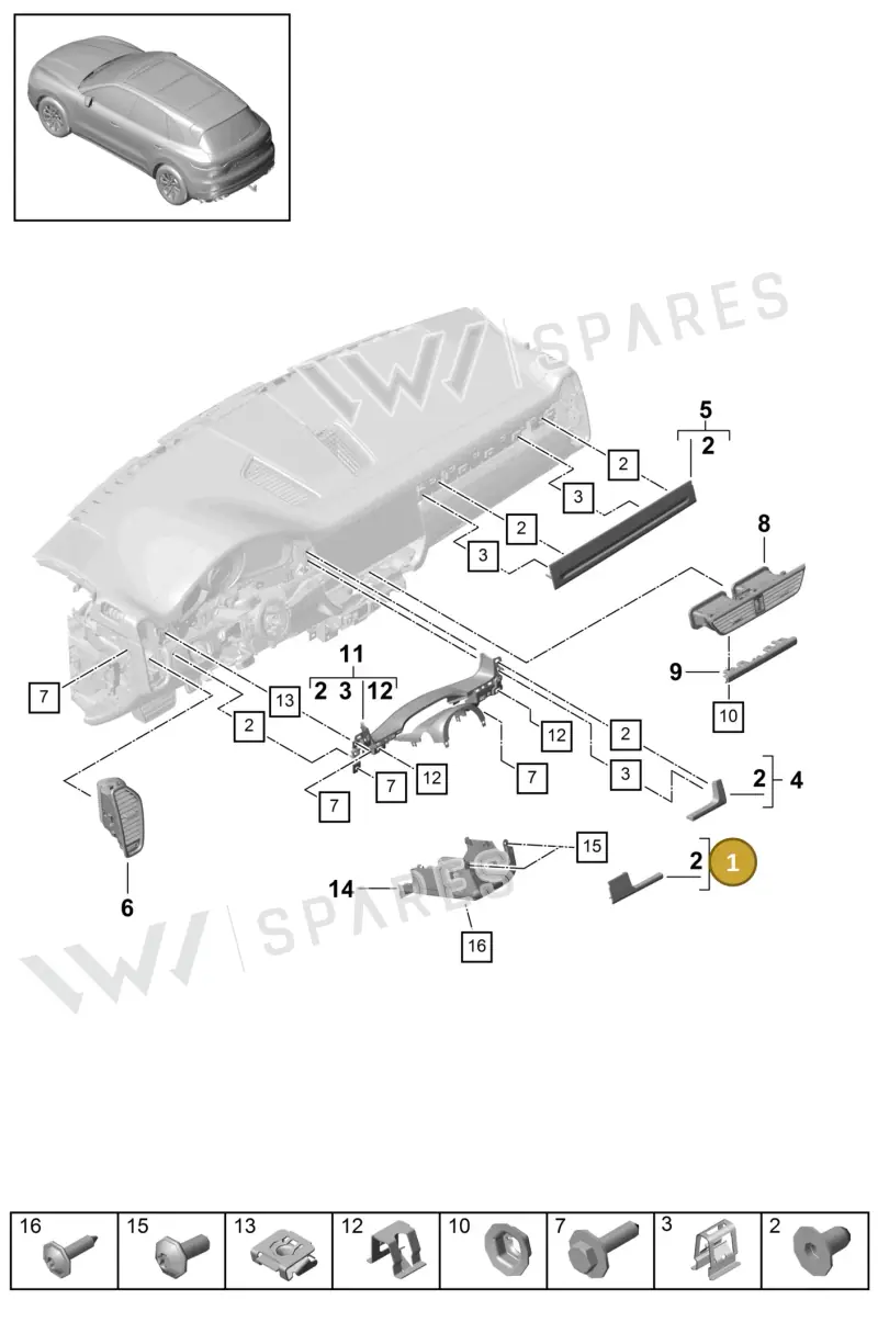 9Y1854397AOV3 — Porsche Cayenne (2017-2023) diagram p51809000, position 1