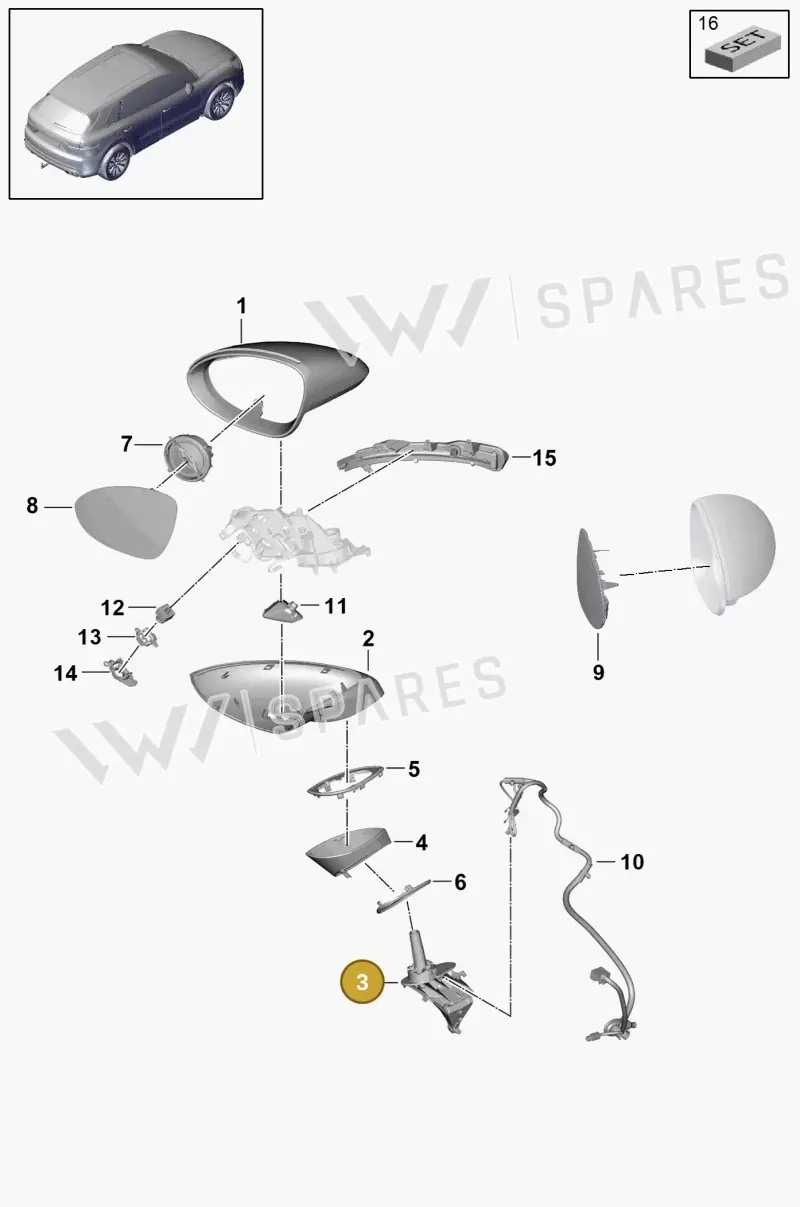 9Y1857412 — Porsche Cayenne (2017-2023) diagram p51809050, position 3