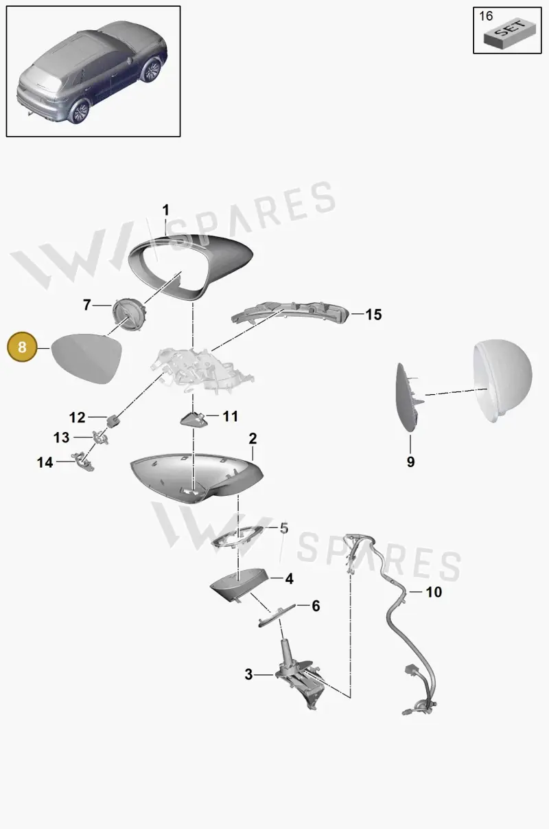 9Y1857521A — Porsche Cayenne (2017-2023) diagram p51809050, position 8