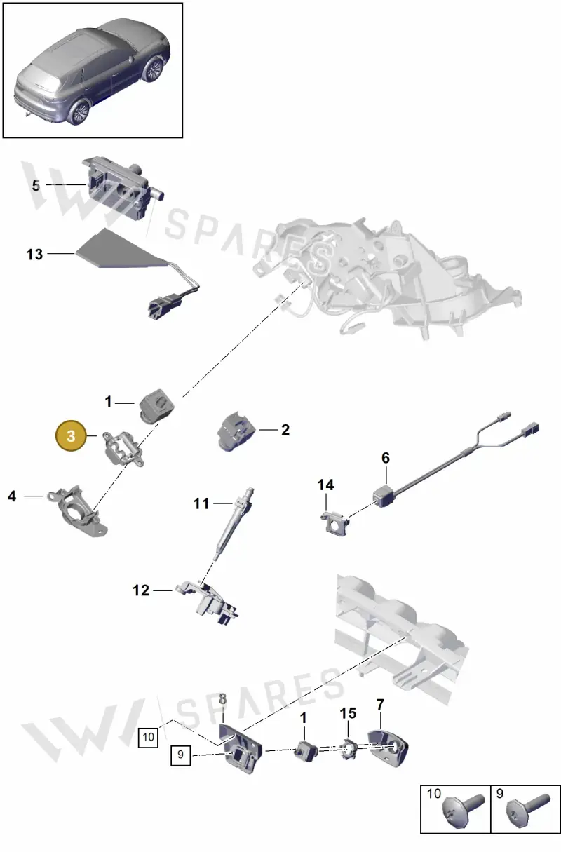 9Y1857780 — Porsche Cayenne Coupe (2023-2023) diagram p51911010, position 3