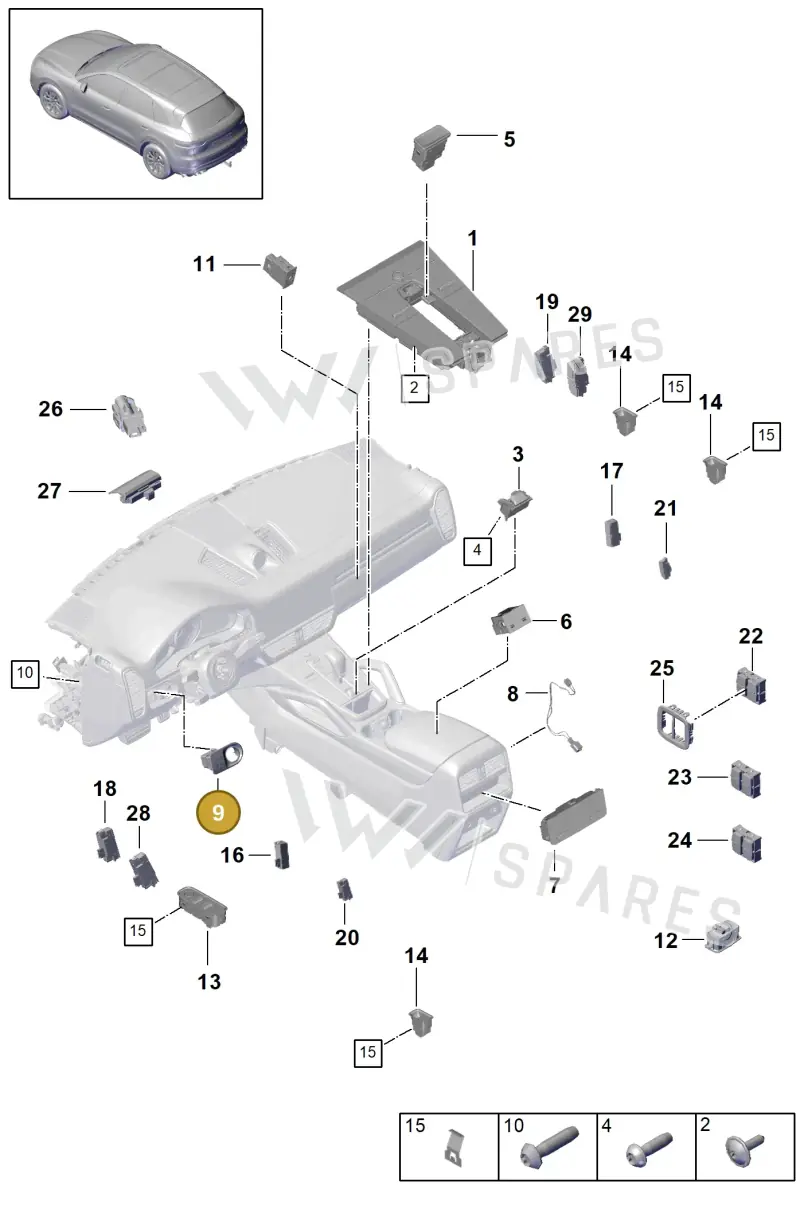 9Y1941209BHTO — Porsche Cayenne (2017-2023) diagram p51903010, position 9