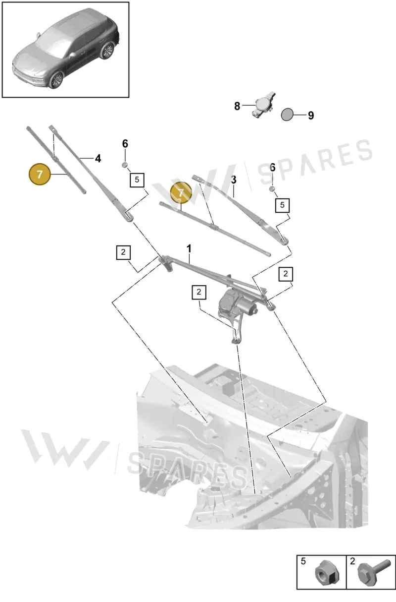 9Y1955329B — Porsche Cayenne (2017-2023) diagram p51904000, position 7