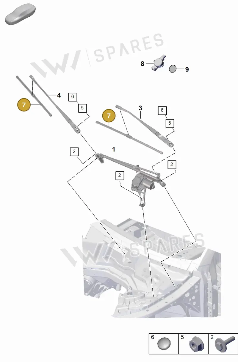 9Y1955329B — Porsche Cayenne Coupe (2023-2023) diagram p60906000, position 7