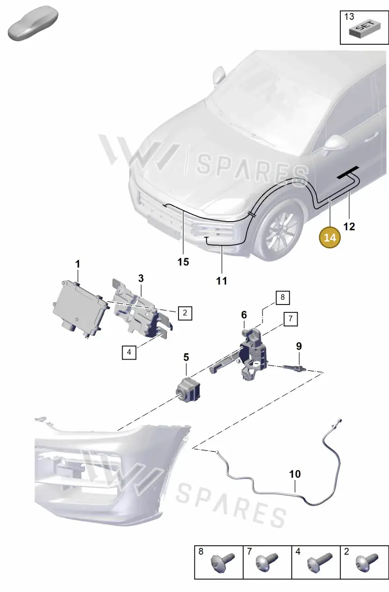 9Y1971086G — Porsche Cayenne Coupe (2023-2023) diagram p60915200, position 14